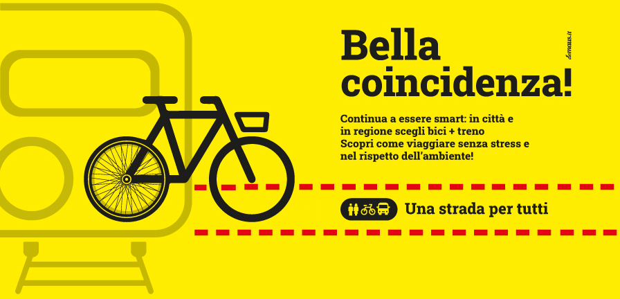 Bella coincidenza: una campagna per l’intermodalità bici + treno in regione