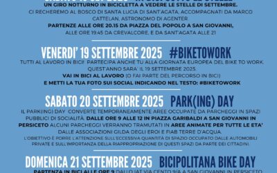 Dal 16 al 22 settembre – La Settimana Europea della Mobilità sostenibile 2025 a San Giovanni in Persiceto, Crevalcore, Calderara, Sant’Agata, Sala Bolognese, Anzola
